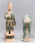 Two Chinese Glazed Ceramic Figures