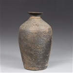 Antique Korean Black Stoneware Vase