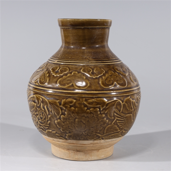 Chinese Brown Glazed Ming Style Ceramic Vase