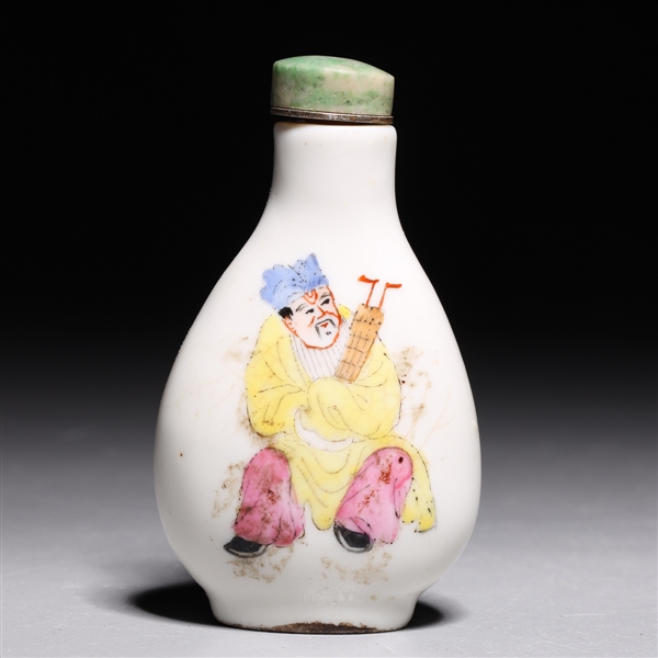 Chinese Famille Rose Enameled Porcelain Snuff Bottle