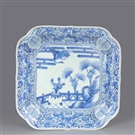 Antique Japanese Arita Porcelain Blue & White Plate