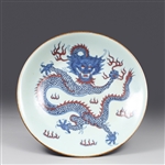 Chinese Blue Red and White Porcelain Dish