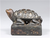 Korean Bronze Figural Turtle Seal