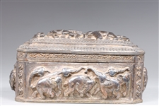 Antique Burmese Repousse Silver Box