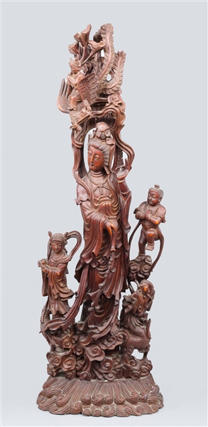 Carved Openwork Statue of Guanyin