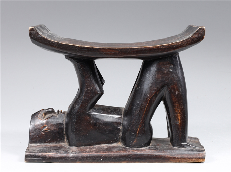 Vintage Carved African Figural Headrest