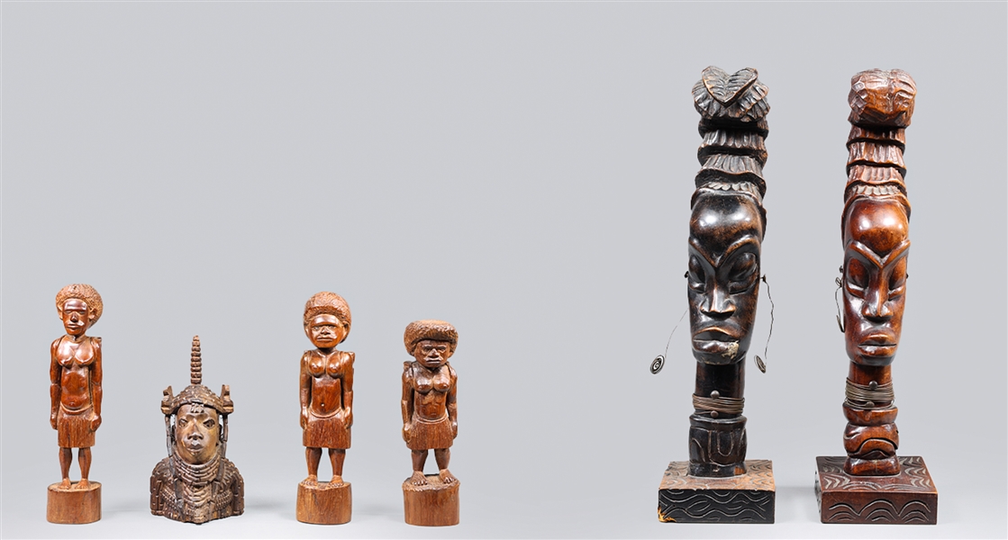 Group of Six Vintage Carved African Figures
