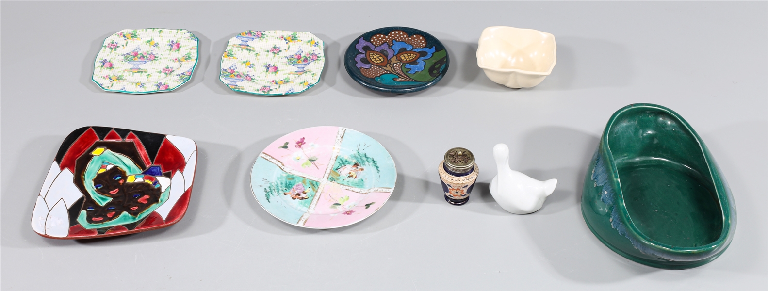 Group of Nine Vintage Ceramic Collection, Royal Winton, Royal Dux, Decoro