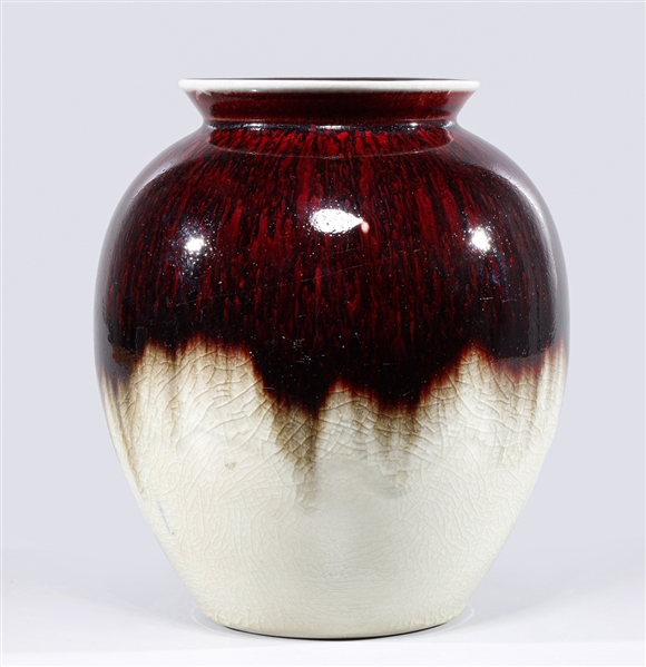 Chinese Oxblood Crackle Glaze Vase