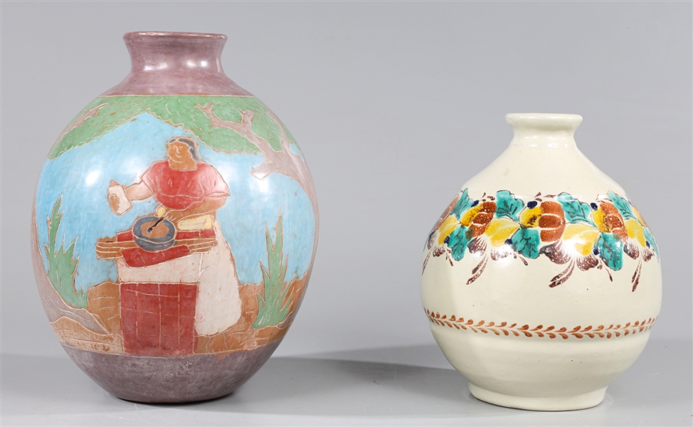 Group of Two Vintage South American Vases, Gorky Gonzalez, Pablo Vilchez