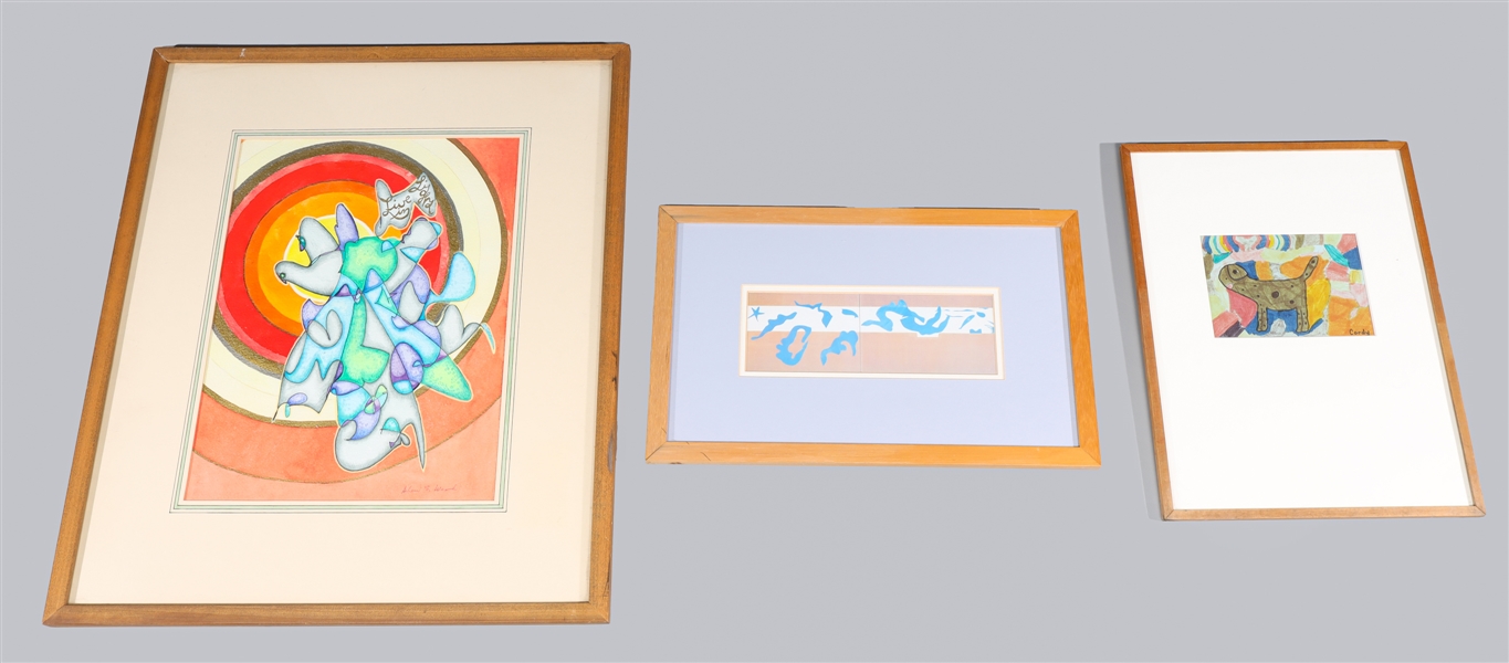 Group of Three Vintage Abstract Art Collection