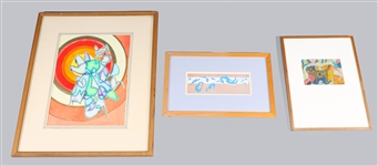 Group of Three Vintage Abstract Art Collection