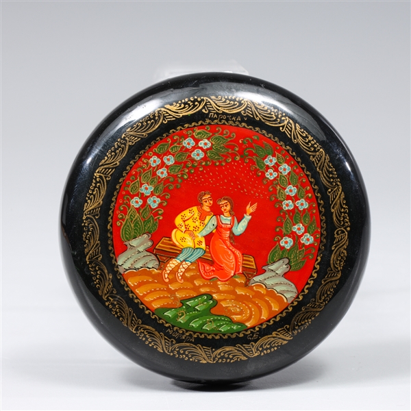 Russian Lacquer Courting Trinket Box
