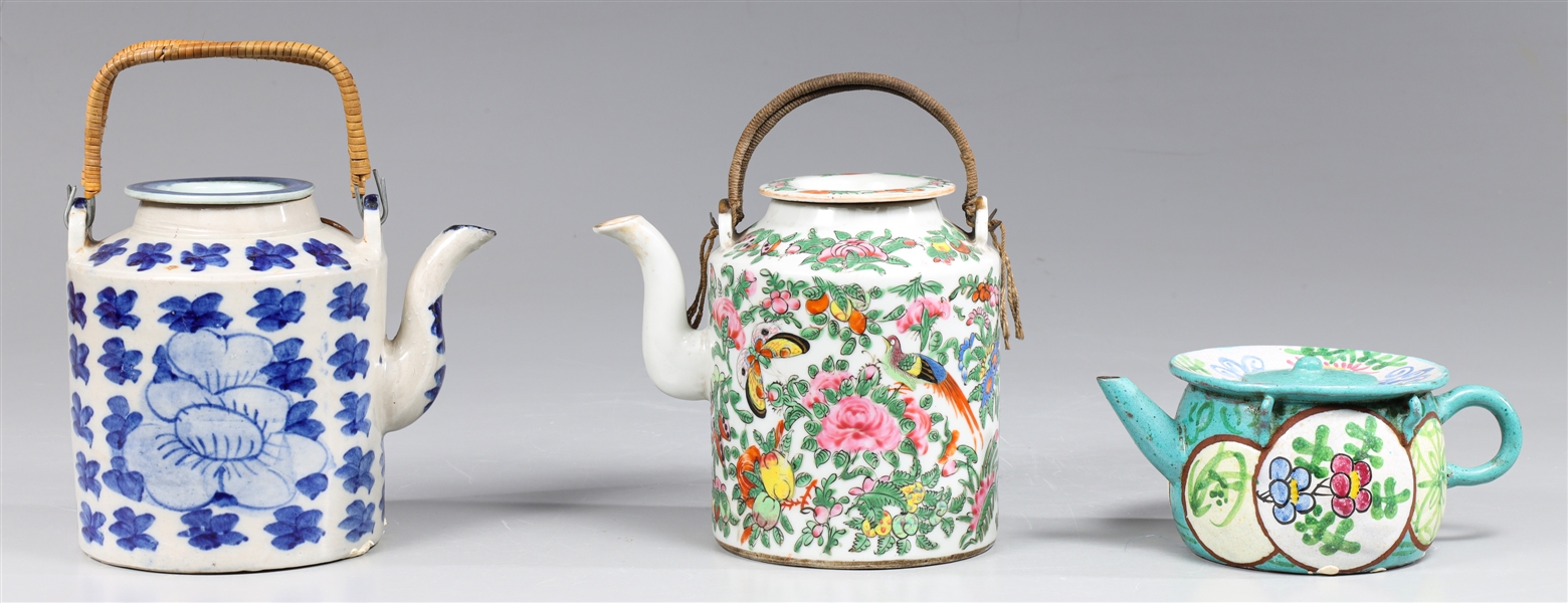 Three Antique Chinese Teapots