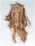 Carved Tribal Mask with Mane
