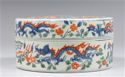 Chinese Porcelain Dragon & Phoenix Box
