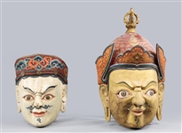 Group of Two Indian Carved Wood Masks