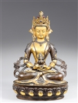 Large Sino-Tibetan Copper Alloy Seated Buddha