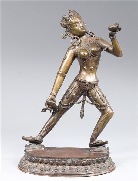 18th Century Nepalese Copper Alloy Standing Yasya