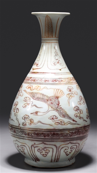 Rare Chinese Yuan Dynasty Underglaze Red Vase