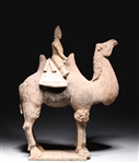 Large Chinese N. Qi Dynasty Ceramic Camel and Rider