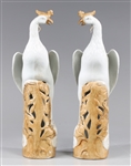 Pair Chinese Ceramic Blanc De Chine Phoenixes