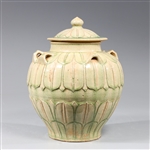 Unusual Chinese Celadon Glazed Ceramic Vase