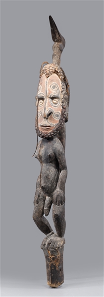 Carved Papua New Guinea Figural Totem