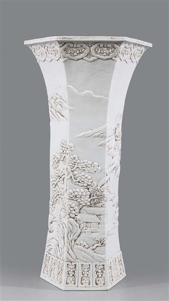 Chinese Ceramic Faceted Floor Vase