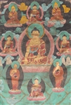 Antique Sino-Tibetan Painted Thangka with Silk Border