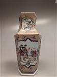 Famille Rose Porcelain Hexagonal Vase