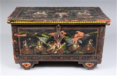 Antique Hand Painted Indian Trunk