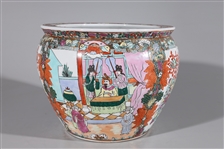 Famille Rose Enameled Porcelain Fishbowl