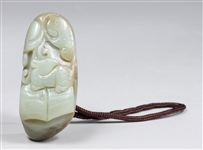Chinese Carved Celadon Jade Toggle