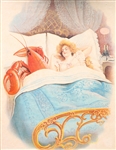 Surrealist Woman in Bed with Lobster