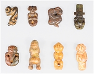 Group of Eight Archaic Chinese Style Carved Hardstone Figures