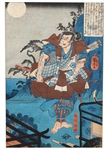 Ichiyusai Kuniyoshi (1797-1861) Samurai and Moon