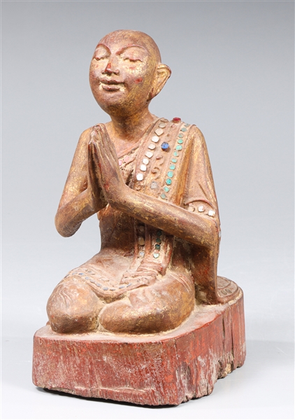 Antique Burmese Gilt Wood Figure
