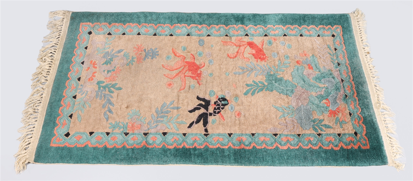 Vintage Chinese Silk Area Rug