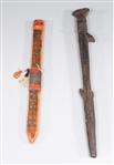 Group of Two Antique Tribal Staff and Pipe