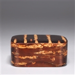 Japanese Golden-Brown Striped Wood Box