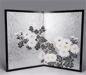 Japanese 2-Panel Silver Foil Screen