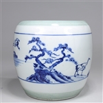 Japanese Blue & White Porcelain Hibachi