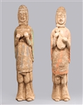 Two Tall Chinese Ceramic Figures