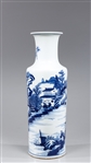 Chinese Blue & White Porcelain Rouleau Vase