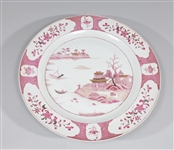 Large Chinese Ceramic Mauve Charger
