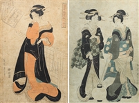 Group of Two Japanese Woodblock Portraits