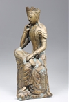 Vintage Korean Brass Seated Mireuk Figure