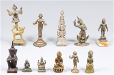 Group of Eleven Antique Bronze Figures