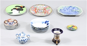 Group of Fourteen Vintage Japanese Porcelain and Cloisonne